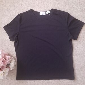 Plain Black Crew Neck Dressy Tshirt